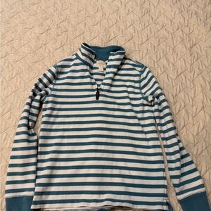 Crewcuts J Crew Teal and White Striped Pullover